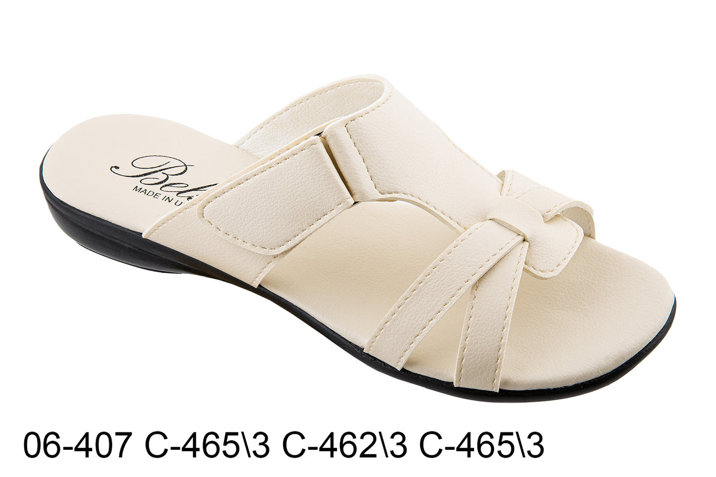 Дамски отворени чехли BELSTA от еко кожа с велкро закопчаване\Women's Open Slippers BELSTA from Eco-Leather with Velcro Fastening