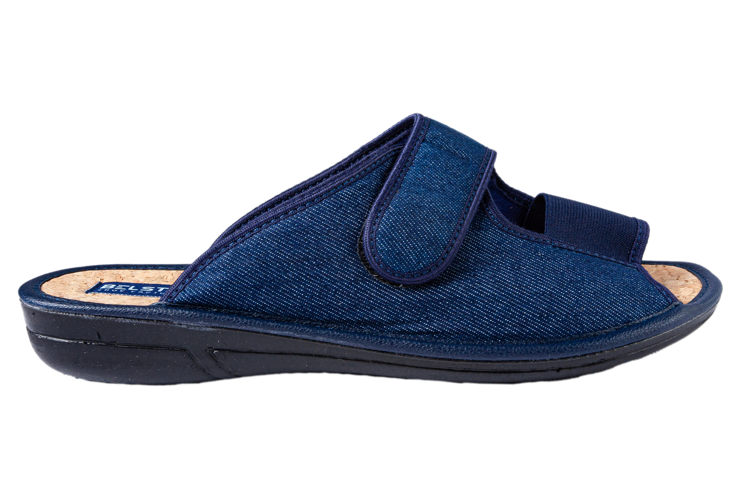 Дамски отворени пантофи BELSTA от деним с велкро/Women’s Open-Toe BELSTA Denim Slippers with Velcro