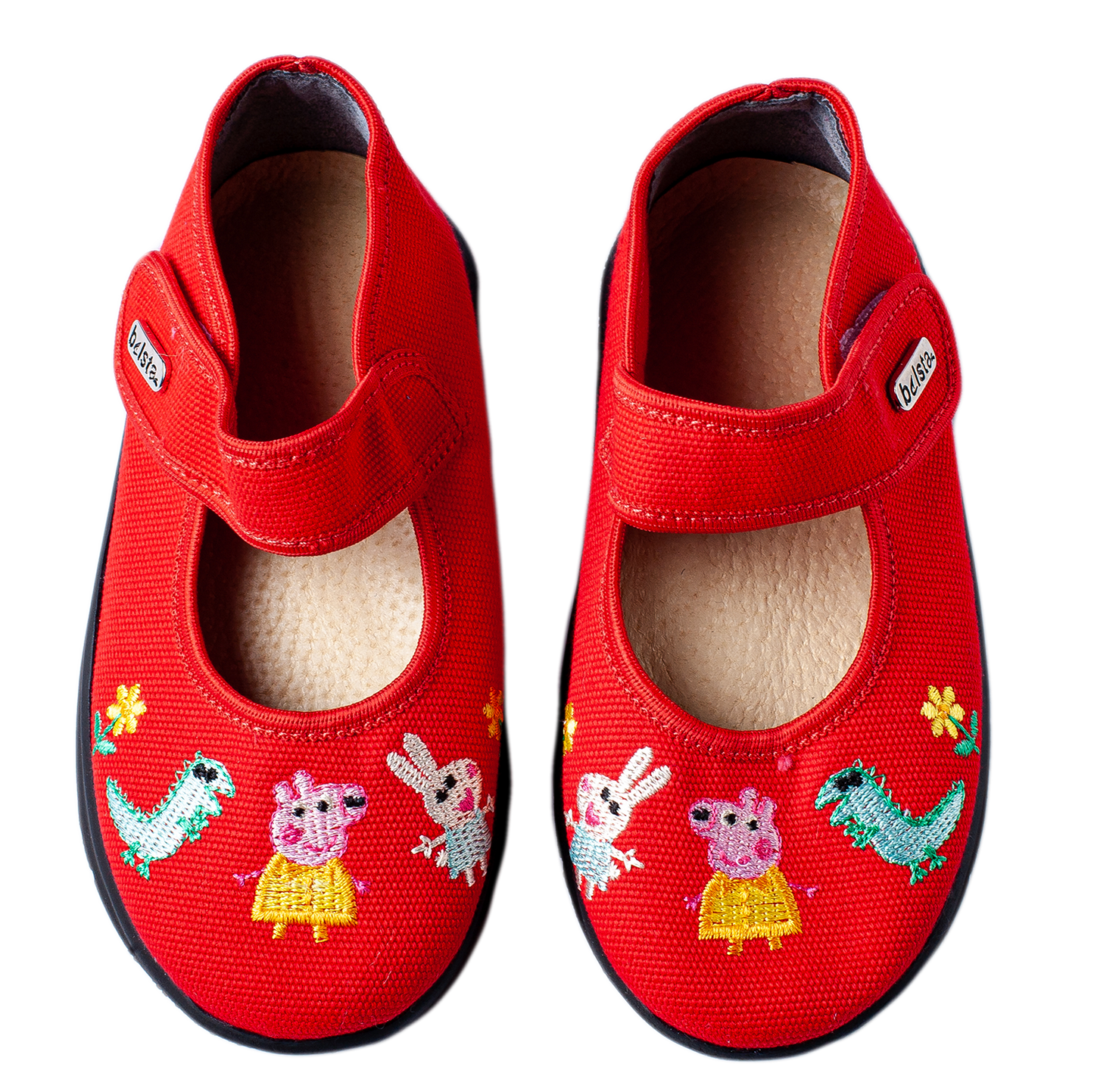 Детски пантофи от текстил BELSTA са декорирани с бродерия