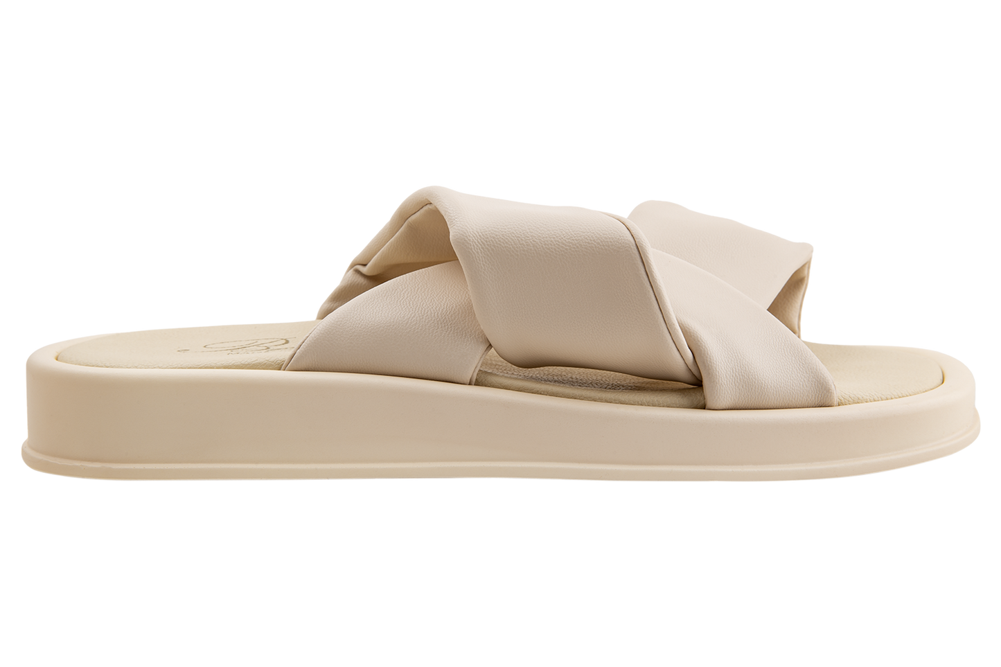 Дамски летни отворени чехли BELSTA от еко кожа в млечен цвят\Women’s Summer Open Slippers BELSTA from Milk-Colored Eco-Leather