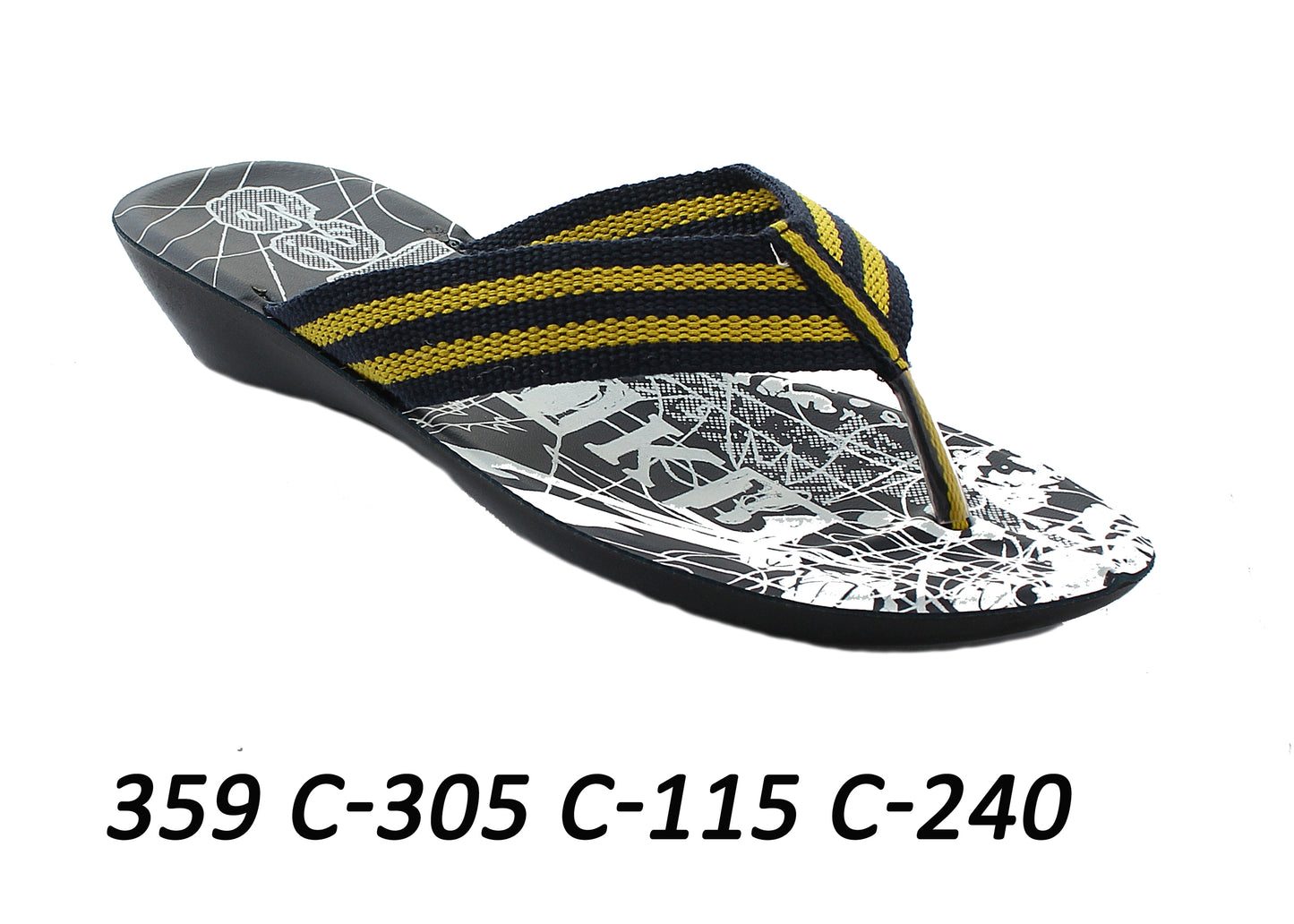Дамски джапанки BELSTA от текстил с жълто-черен принт/Women's Flip-Flops BELSTA from Textile with Yellow-Black Print