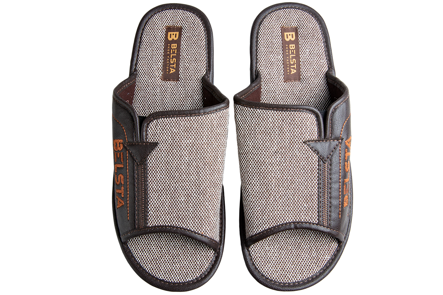 Мъжки отворени чехли BELSTA от текстил и еко кожа