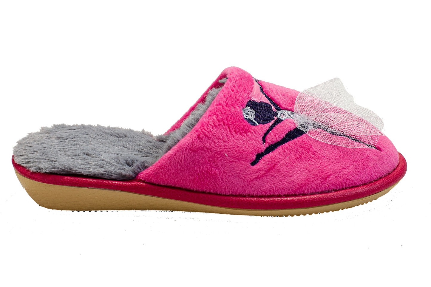 Детски затворени чехли BELSTA от розов велур/Children's Closed BELSTA Slippers in Pink