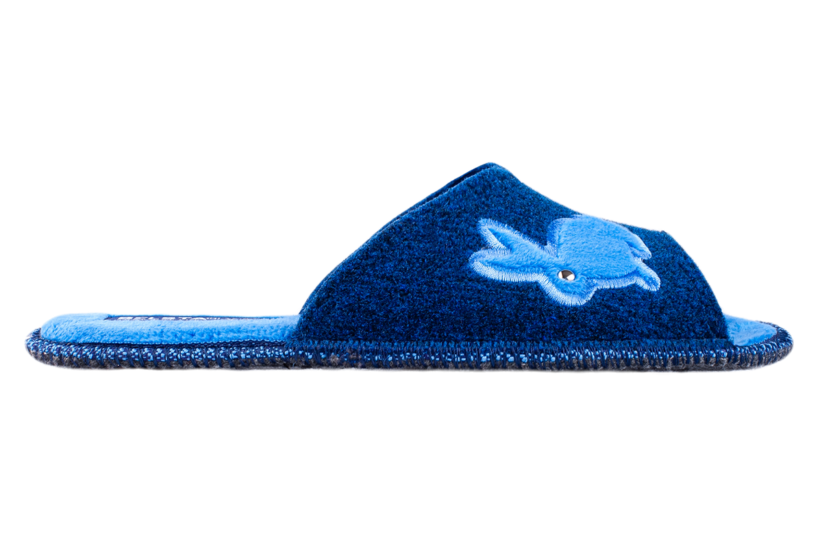 Women's open-toe felt slippers BELSTA with velour insole