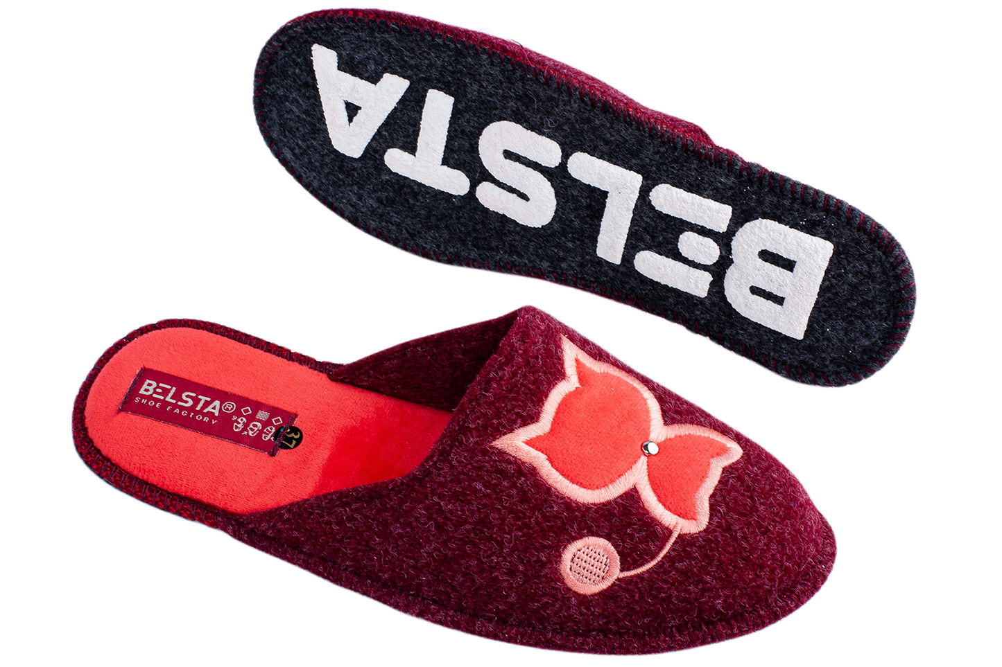 Дамски затворени пантофи BELSTA от италиански филц/Women’s Closed Italian Felt BELSTA Slippers