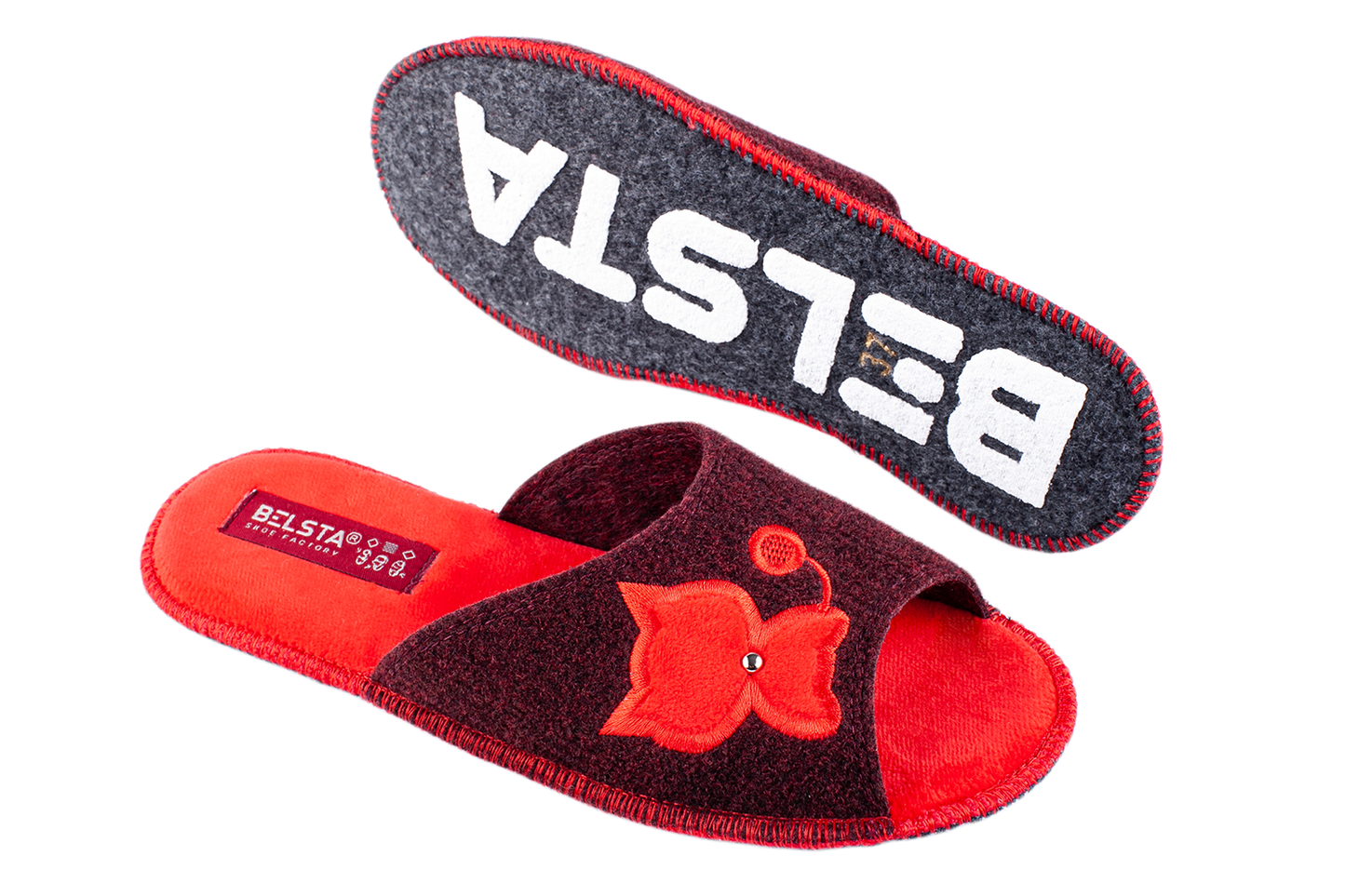 Дамски отворени чехли BELSTA/Women’s Open Italian Felt BELSTA Slippers