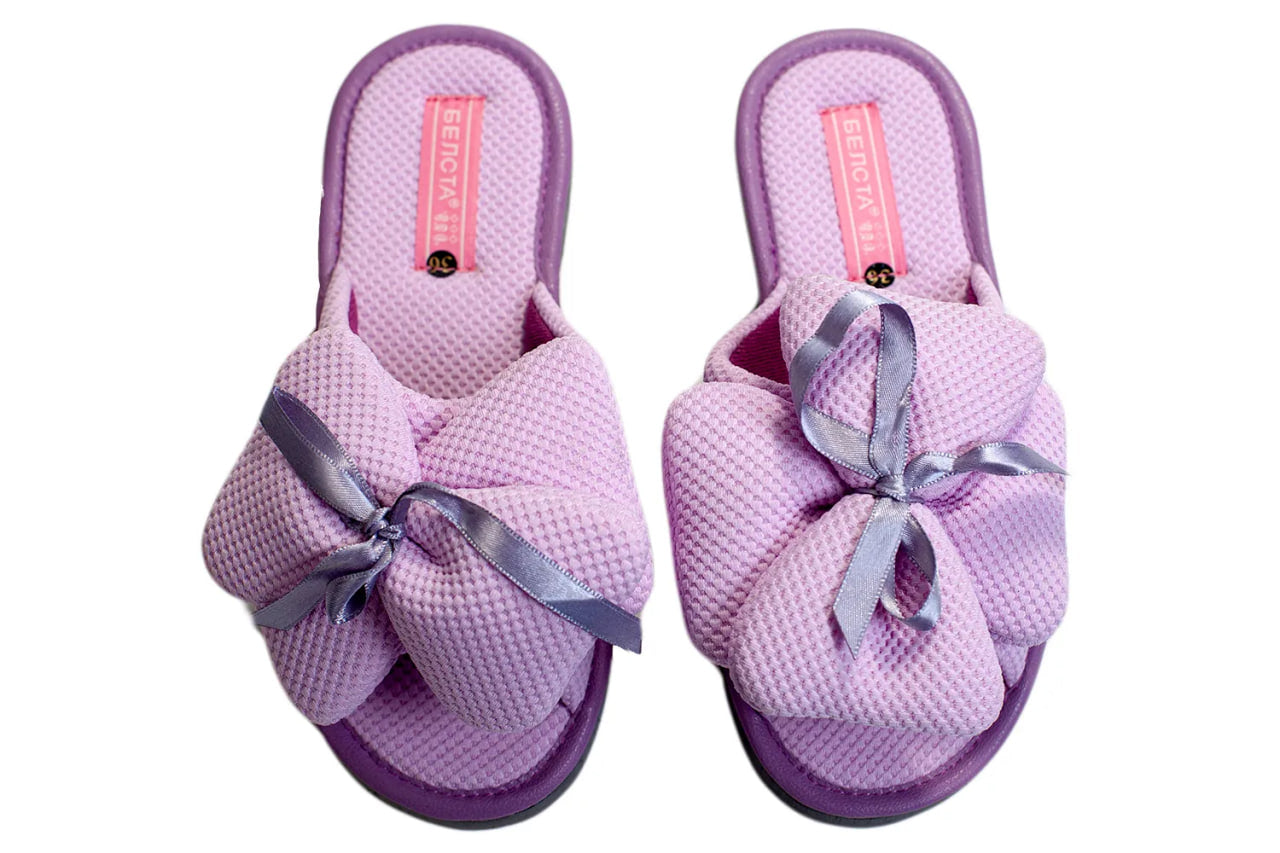 Дамски отворени чехли на украинската фабрика BELSTA от текстил