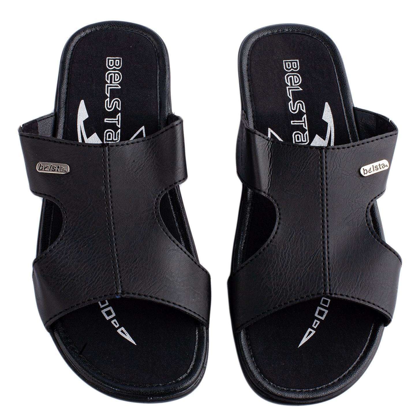 Мужки чехли BELSTA от еко кожа с надпис на фабриката/Men's Slippers BELSTA from Eco-Leather with Factory Branding