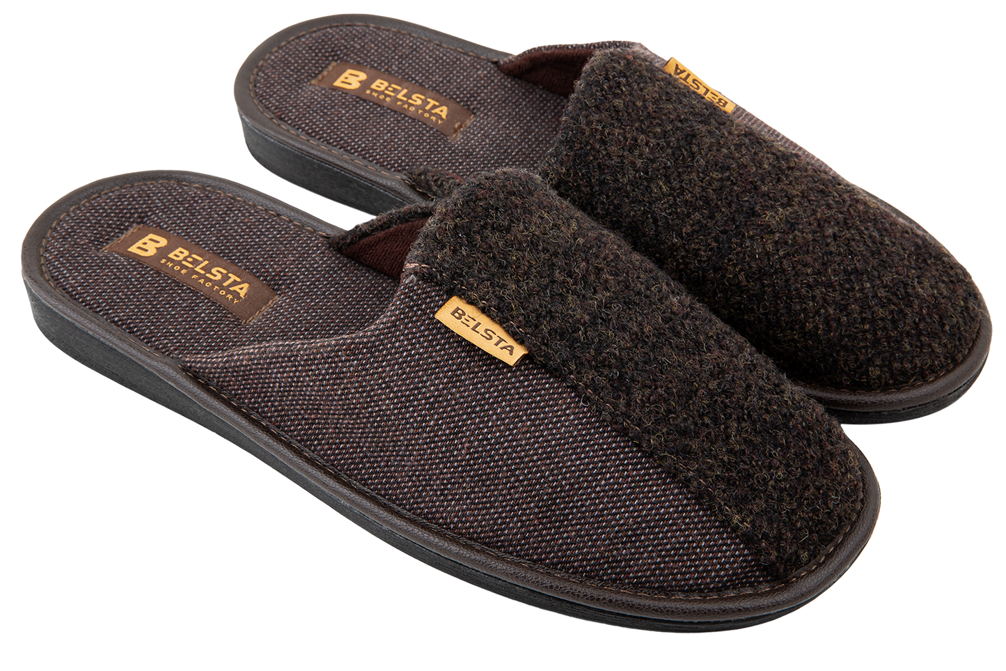 Мъжки затворени пантофи BELSTA от вълна и текстил/Men's Closed Slippers BELSTA from Wool and Textile
