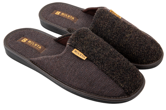 Мъжки затворени пантофи BELSTA от вълна и текстил/Men's Closed Slippers BELSTA from Wool and Textile
