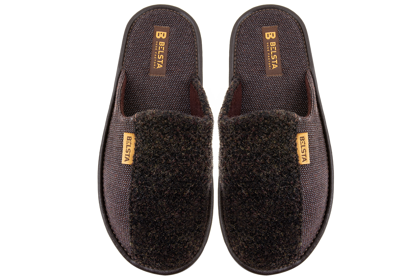 Мъжки затворени пантофи BELSTA от вълна и текстил/Men's Closed Slippers BELSTA from Wool and Textile