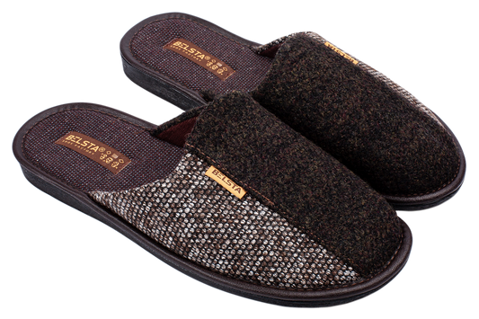 Мъжки затворени пантофи BELSTA от вълна и текстил/Men's Closed Slippers BELSTA from Wool and Textile