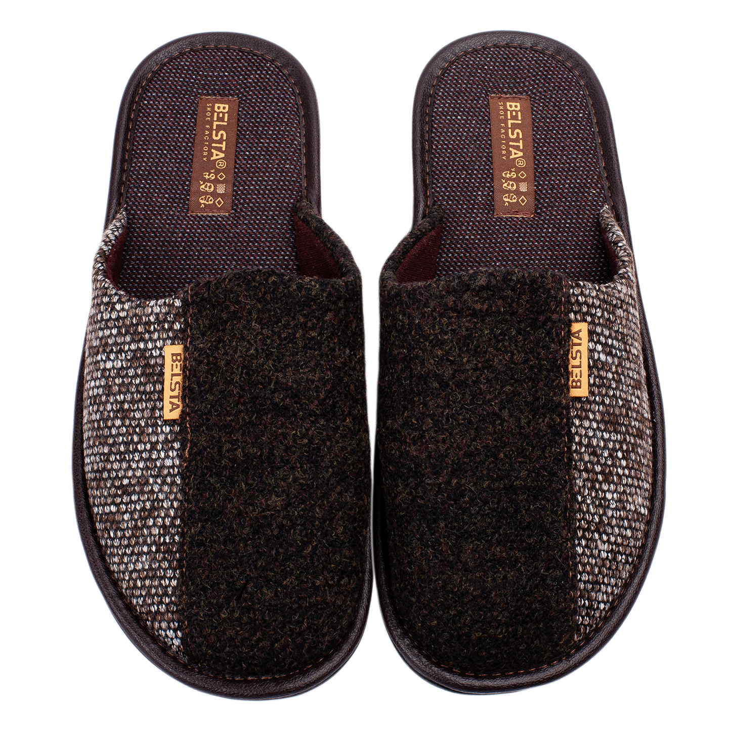 Мъжки затворени пантофи BELSTA от вълна и текстил/Men's Closed Slippers BELSTA from Wool and Textile