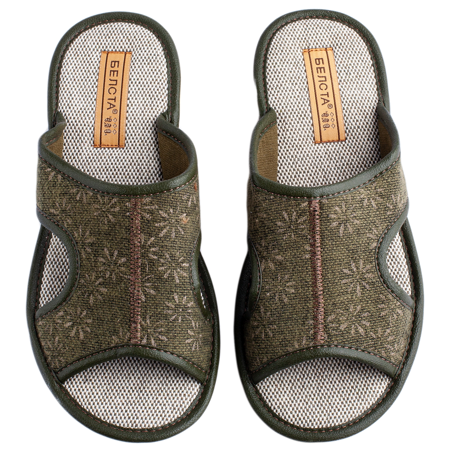 Дамски отворени пантофи BELSTA от текстил с разнообразен принт/Women's Open Slippers BELSTA from Textile with Assorted Print