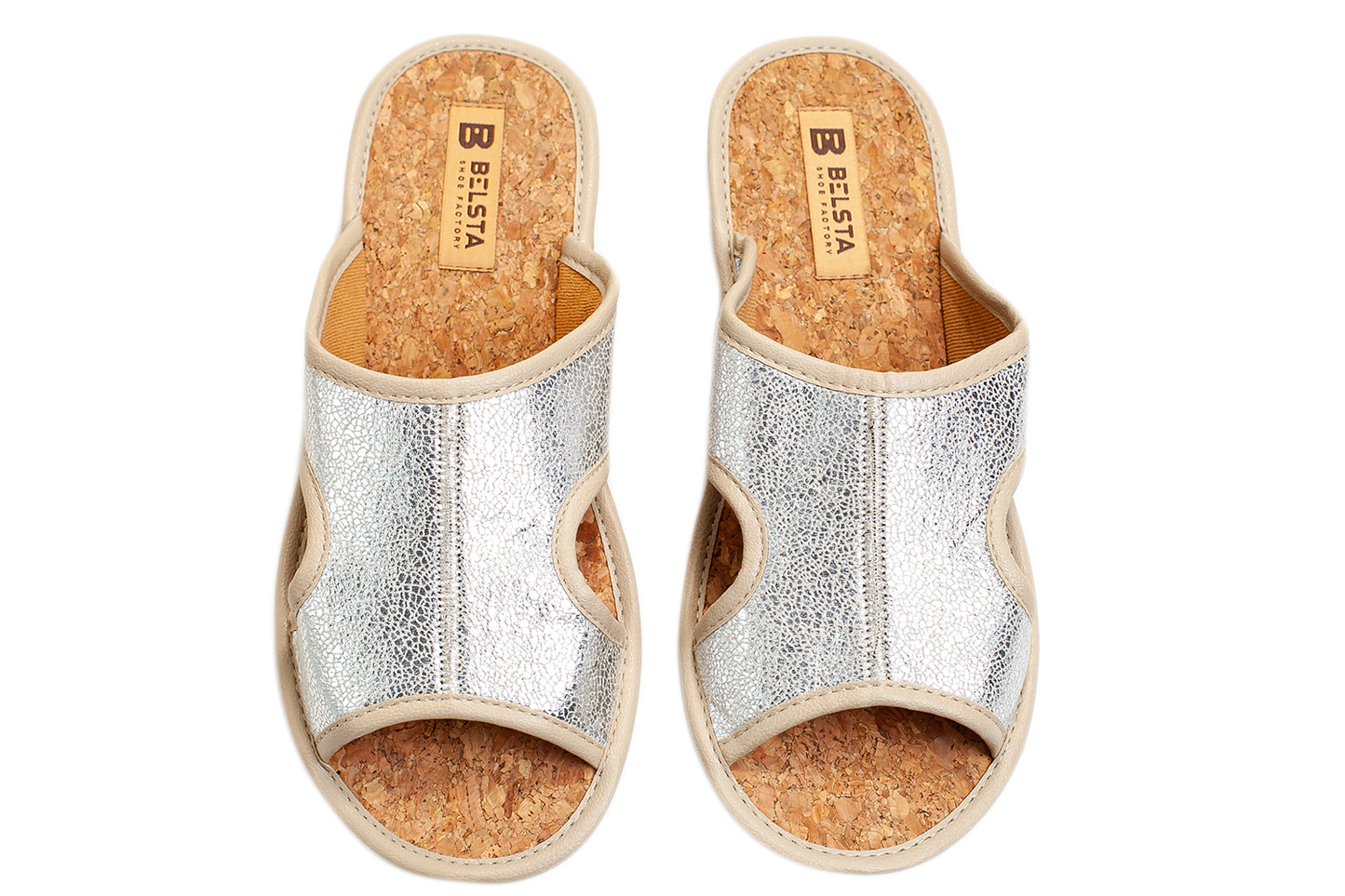 Дамски отворени пантофи BELSTA от текстил с разнообразен принт/Women's Open Slippers BELSTA from Textile with Assorted Print