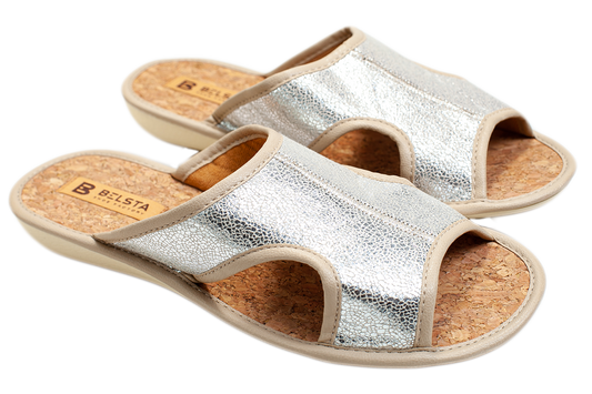 Дамски отворени пантофи BELSTA от текстил с разнообразен принт/Women's Open Slippers BELSTA from Textile with Assorted Print