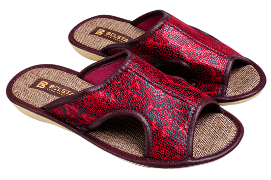 Опаковка: Дамски отворени пантофи BELSTA от текстил с разнообразен принт/Size set: Women's Open Slippers BELSTA from Textile with Assorted Print