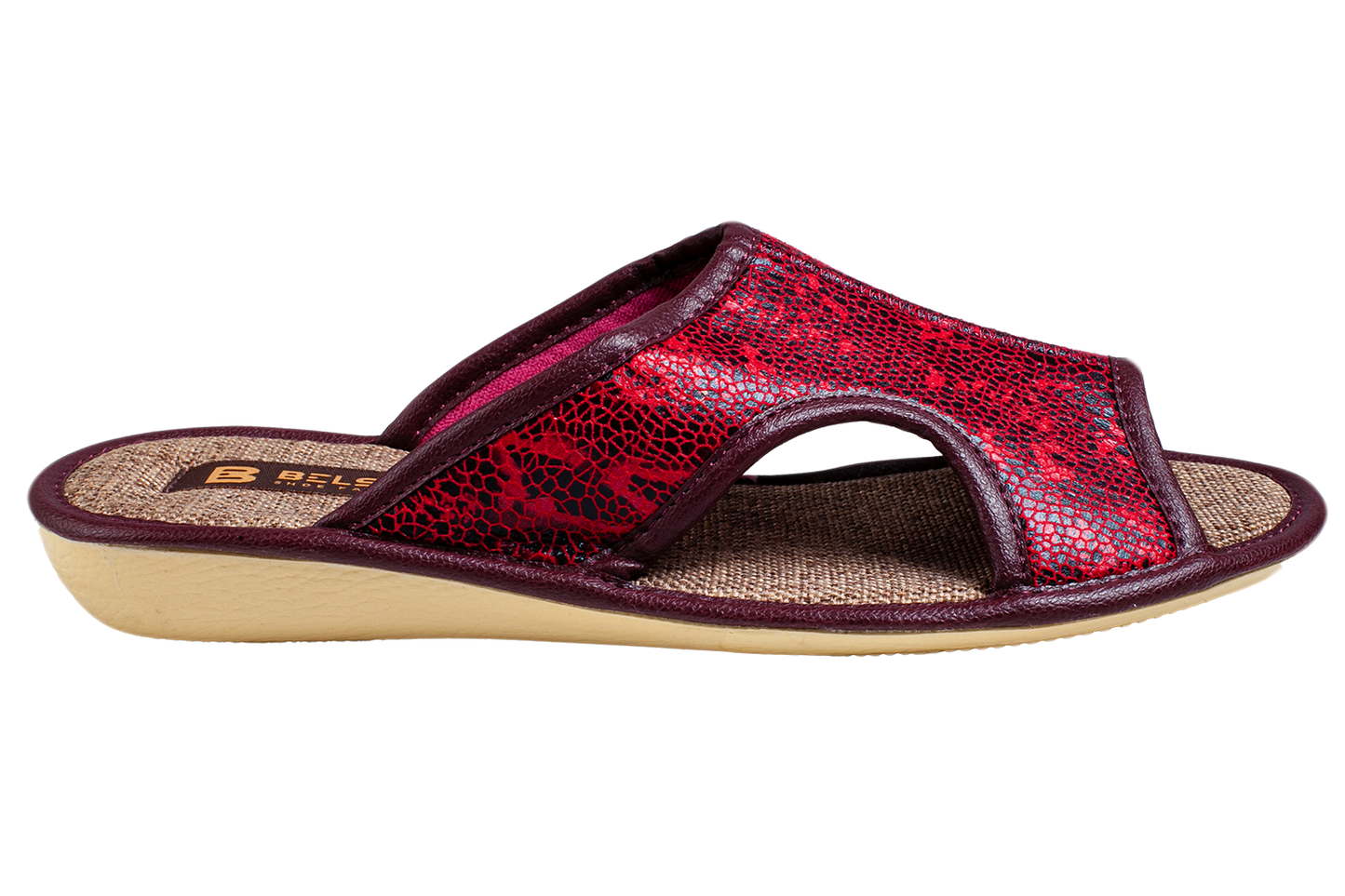 Дамски отворени пантофи BELSTA от текстил с разнообразен принт/Women's Open Slippers BELSTA from Textile with Assorted Print