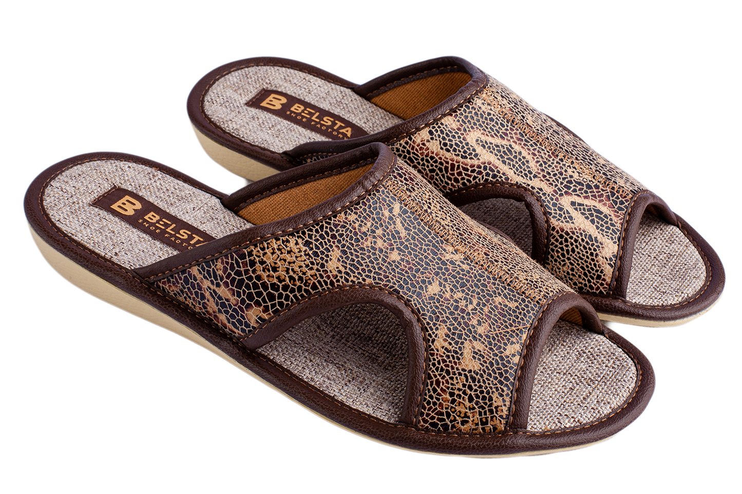 Опаковка: Дамски отворени пантофи BELSTA от текстил с разнообразен принт/Size set: Women's Open Slippers BELSTA from Textile with Assorted Print