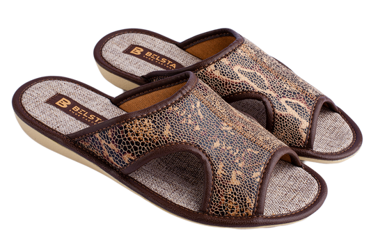 Опаковка: Дамски отворени пантофи BELSTA от текстил с разнообразен принт/Size set: Women's Open Slippers BELSTA from Textile with Assorted Print