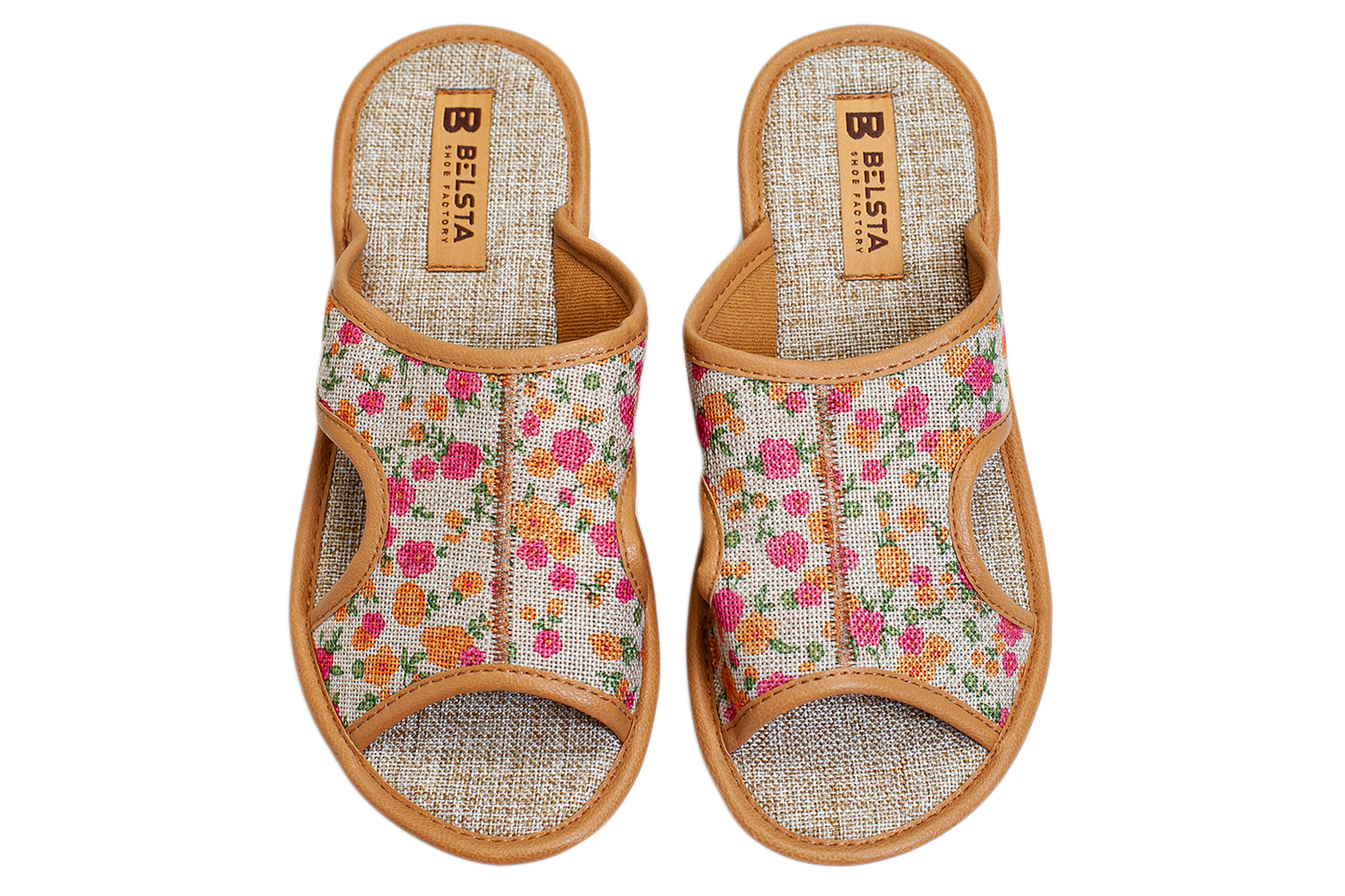 Дамски отворени пантофи BELSTA от текстил с разнообразен принт/Women's Open Slippers BELSTA from Textile with Assorted Print