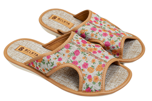 Опаковка: Дамски отворени пантофи BELSTA от текстил с разнообразен принт/Size set: Women's Open Slippers BELSTA from Textile with Assorted Print
