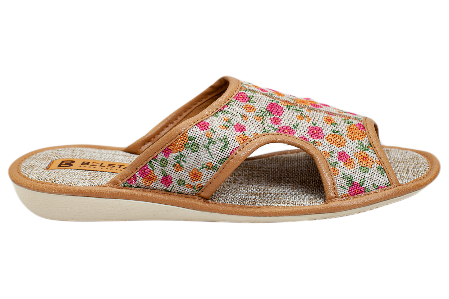 Дамски отворени пантофи BELSTA от текстил с разнообразен принт/Women's Open Slippers BELSTA from Textile with Assorted Print