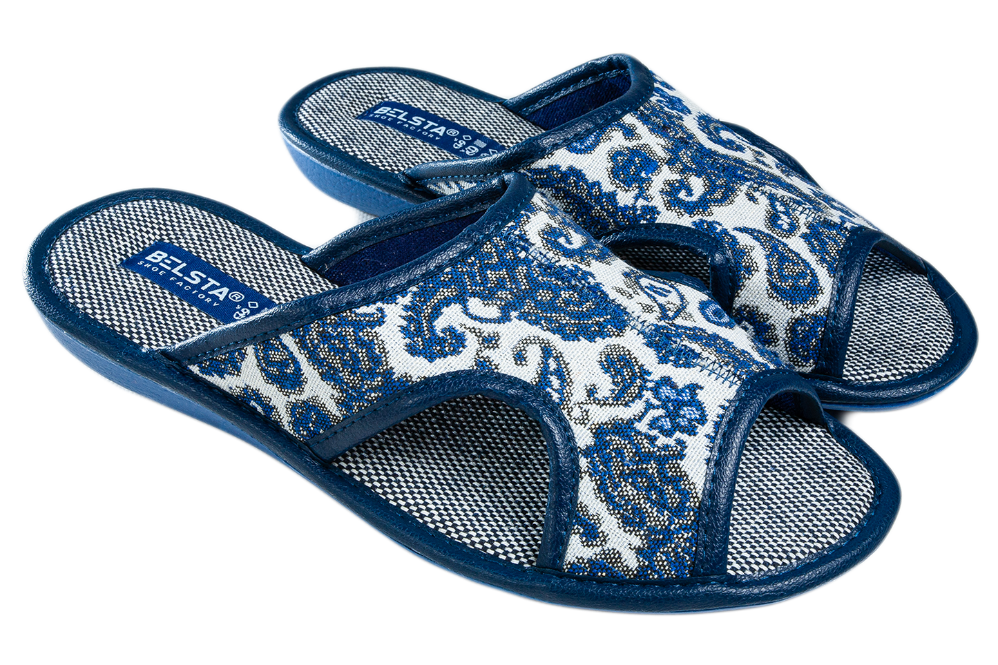 Дамски отворени пантофи BELSTA от текстил с разнообразен принт/Women's Open Slippers BELSTA from Textile with Assorted Print