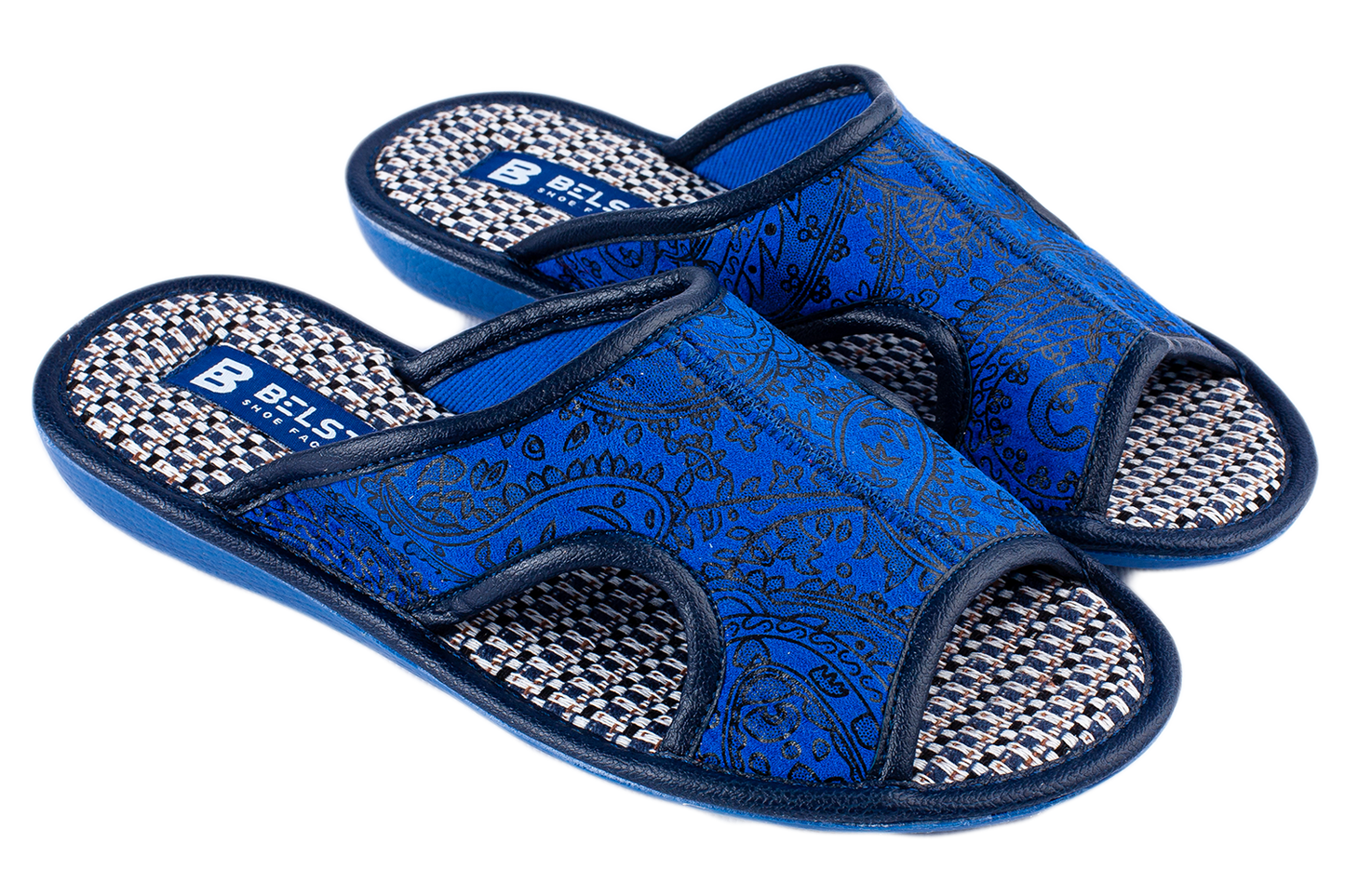Дамски отворени пантофи BELSTA от текстил с разнообразен принт/Women's Open Slippers BELSTA from Textile with Assorted Print