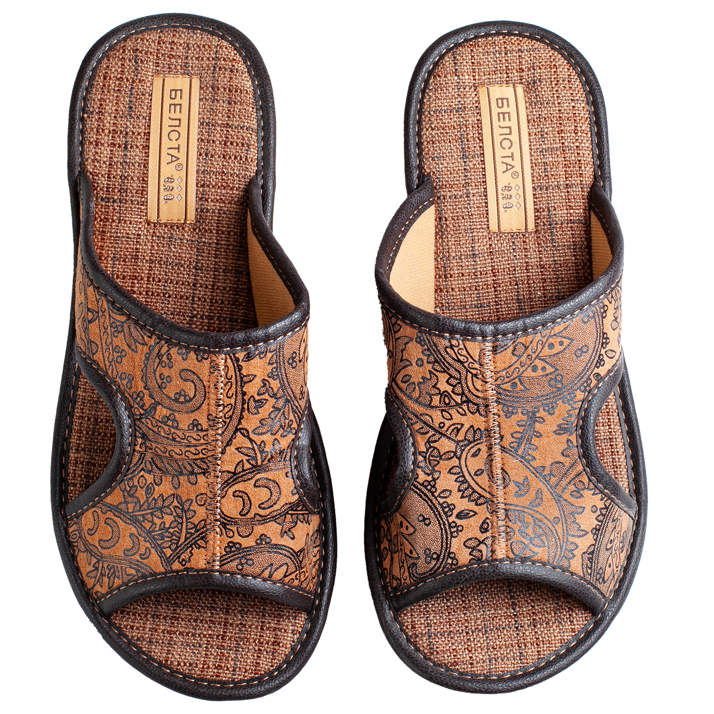 Дамски отворени пантофи BELSTA от текстил с разнообразен принт/Women's Open Slippers BELSTA from Textile with Assorted Print
