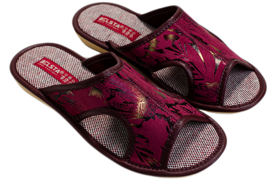 Дамски отворени пантофи BELSTA от текстил с разнообразен принт/Women's Open Slippers BELSTA from Textile with Assorted Print