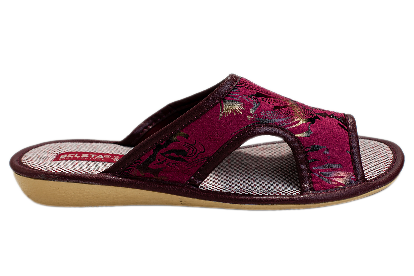 Дамски отворени пантофи BELSTA от текстил с разнообразен принт/Women's Open Slippers BELSTA from Textile with Assorted Print