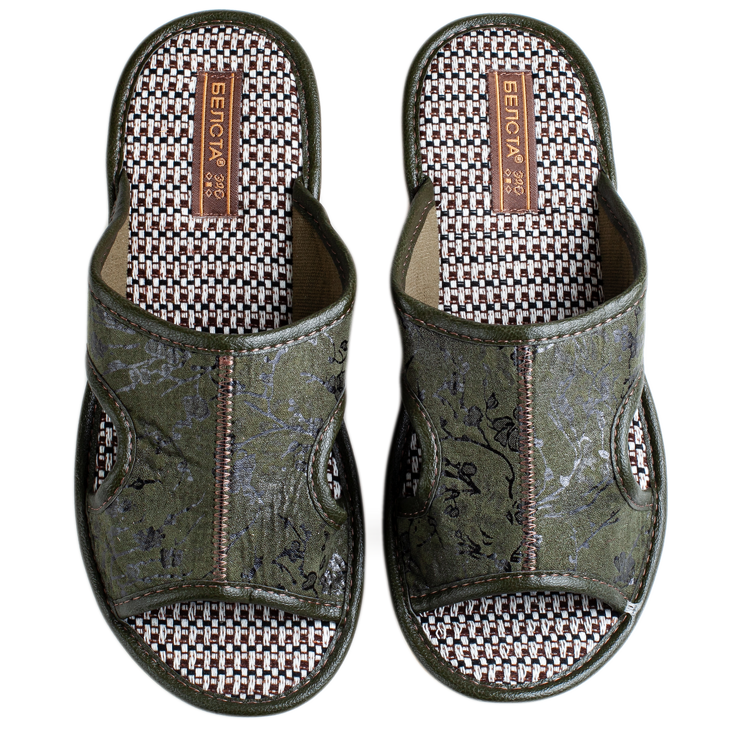 Дамски отворени пантофи BELSTA от текстил с разнообразен принт/Women's Open Slippers BELSTA from Textile with Assorted Print