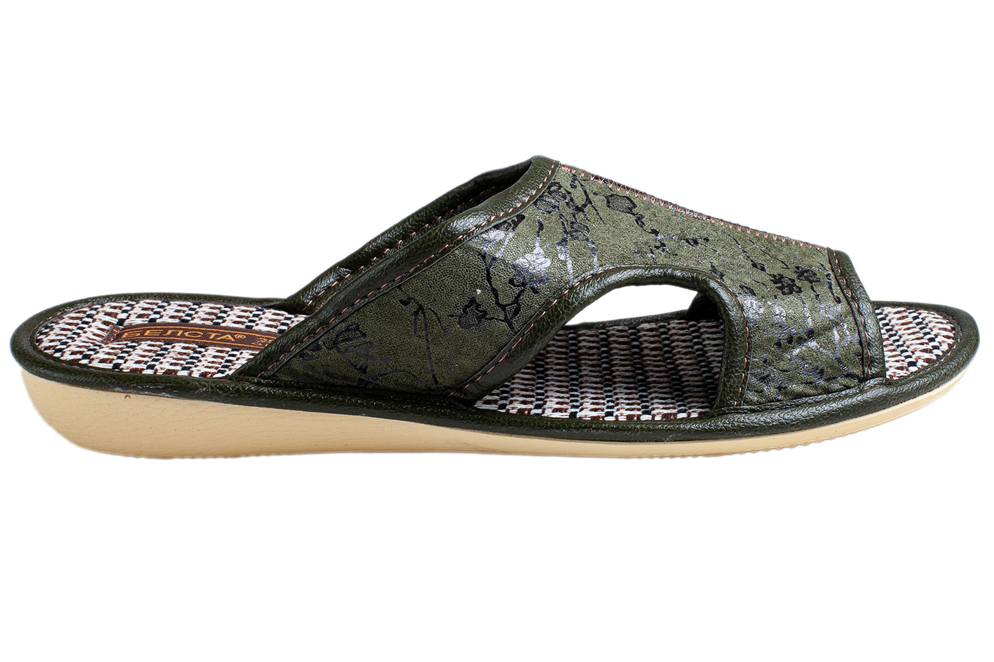 Дамски отворени пантофи BELSTA от текстил с разнообразен принт/Women's Open Slippers BELSTA from Textile with Assorted Print