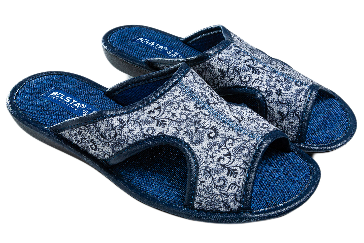 Дамски отворени пантофи BELSTA от текстил с разнообразен принт/Women's Open Slippers BELSTA from Textile with Assorted Print