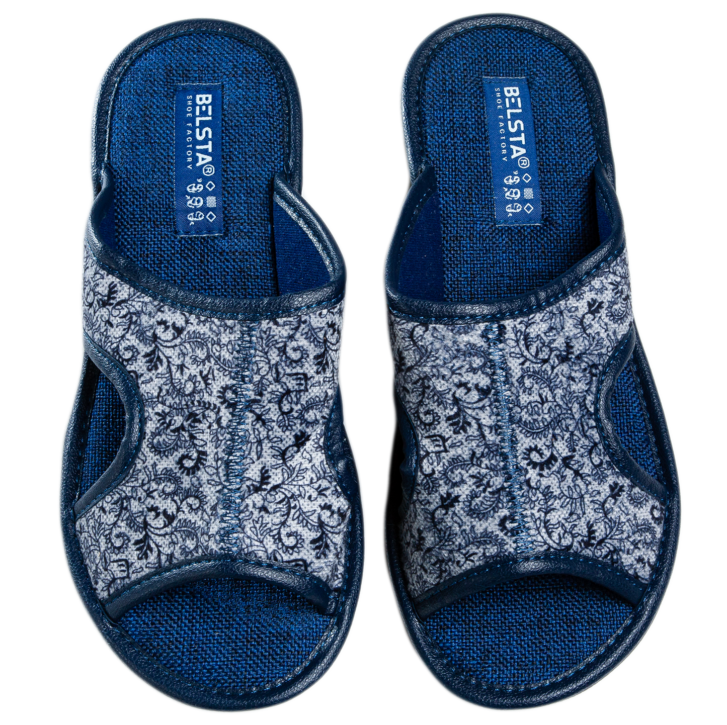 Дамски отворени пантофи BELSTA от текстил с разнообразен принт/Women's Open Slippers BELSTA from Textile with Assorted Print