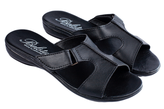 Дамски отворени чехли BELSTA от еко кожа с велкро закопчаване/Women’s Open Slippers BELSTA from Eco-Leather with Velcro Fastening