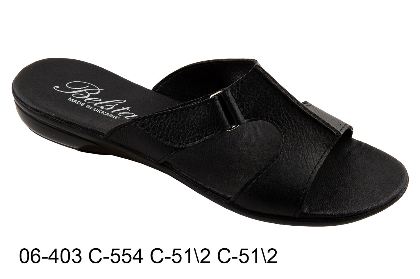 Дамски отворени чехли BELSTA от еко кожа с велкро закопчаване/Women’s Open Slippers BELSTA from Eco-Leather with Velcro Fastening