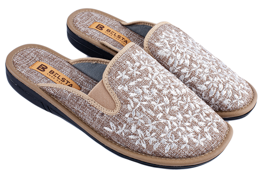 Опаковка: Дамски затворени пантофи BELSTA от текстил с декоративна бродерия/Size set: Women's Closed Slippers BELSTA from Textile with Decorative Embroidery
