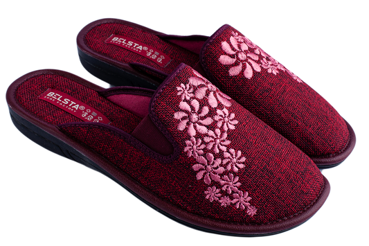 Дамски затворени пантофи BELSTA от перфорирана еко кожа/Women's Closed Slippers BELSTA from Perforated Eco-Leather