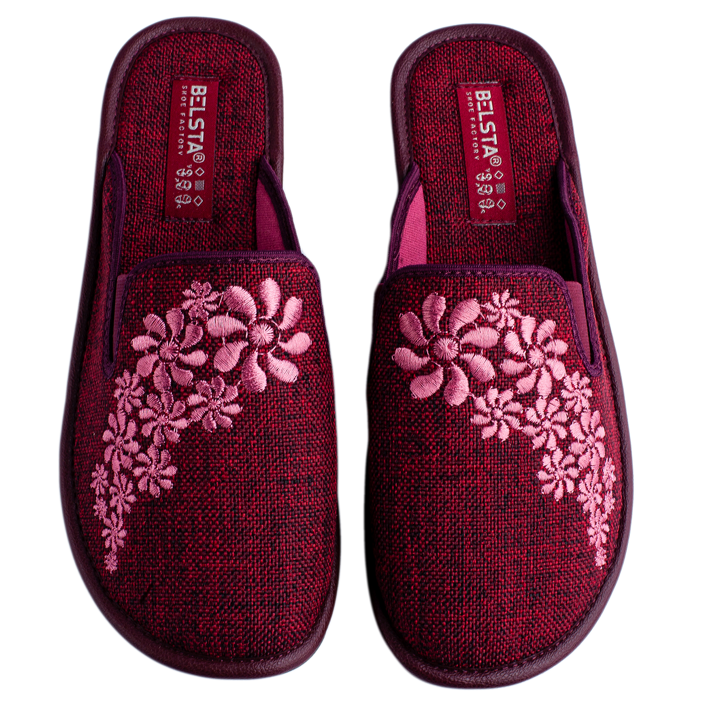 Опаковка: Дамски затворени пантофи BELSTA от текстил с декоративна бродерия/Size set: Women's Closed Slippers BELSTA from Textile with Decorative Embroidery