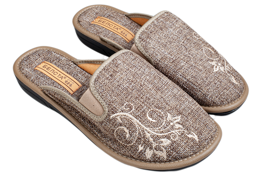 Опаковка: Дамски затворени пантофи BELSTA от текстил с декоративна бродерия/Size set: Women's Closed Slippers BELSTA from Textile with Decorative Embroidery