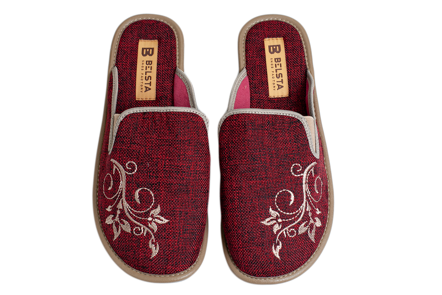 Опаковка: Дамски затворени пантофи BELSTA от текстил с декоративна бродерия/Size set: Women's Closed Slippers BELSTA from Textile with Decorative Embroidery