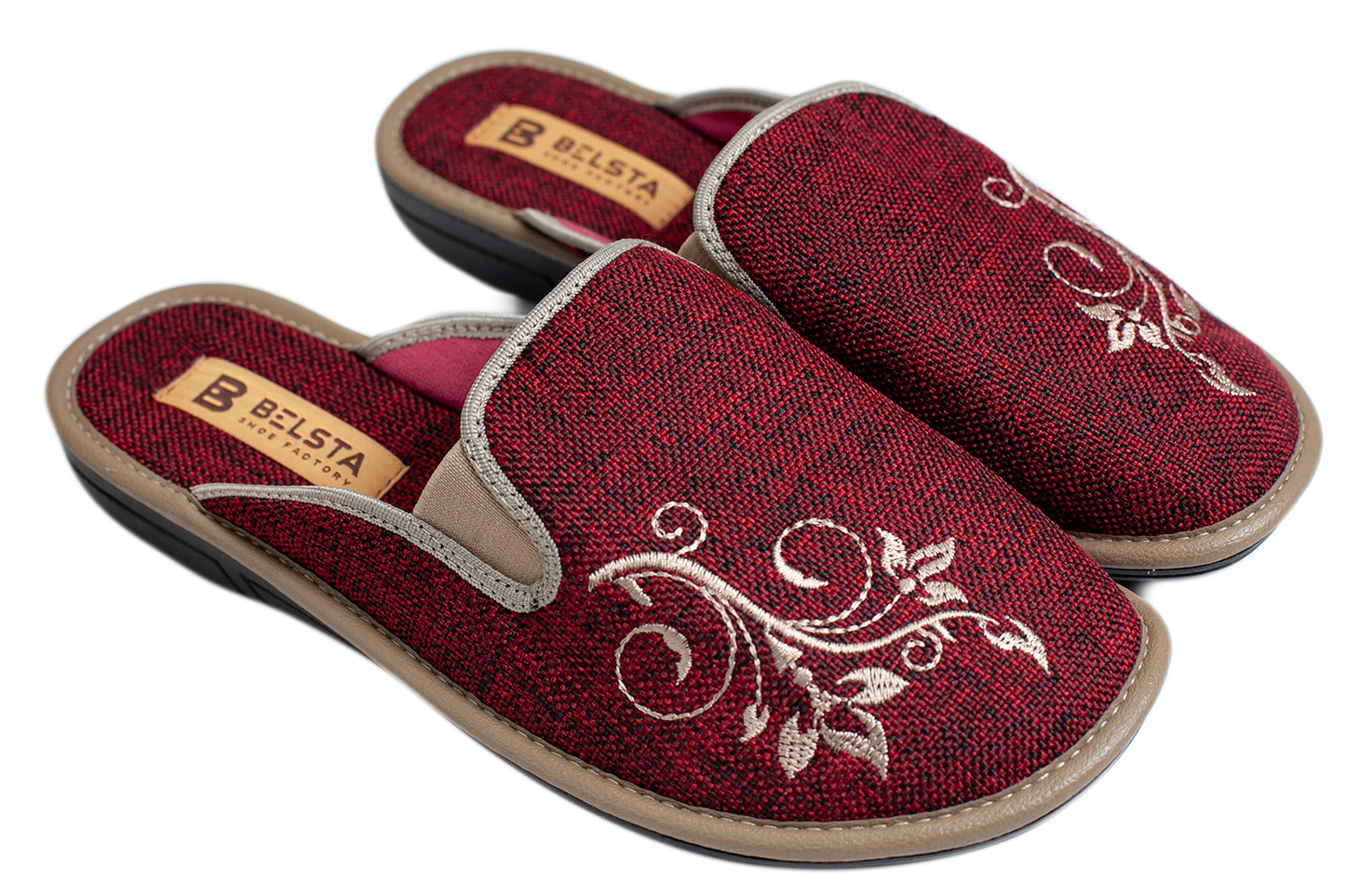 Опаковка: Дамски затворени пантофи BELSTA от текстил с декоративна бродерия/Size set: Women's Closed Slippers BELSTA from Textile with Decorative Embroidery