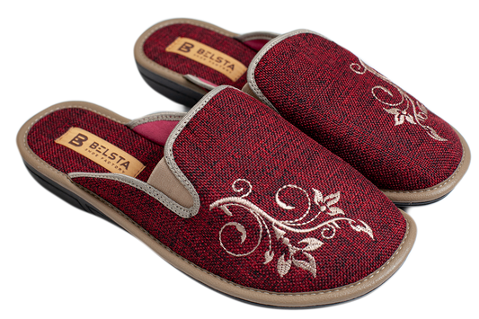 Дамски затворени пантофи BELSTA от перфорирана еко кожа/Women's Closed Slippers BELSTA from Perforated Eco-Leather