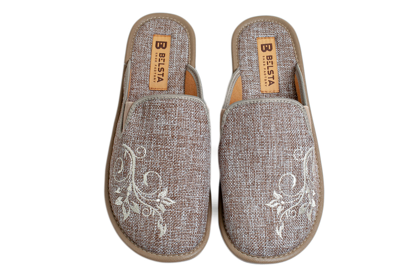 Дамски затворени пантофи BELSTA от перфорирана еко кожа/Women's Closed Slippers BELSTA from Perforated Eco-Leather