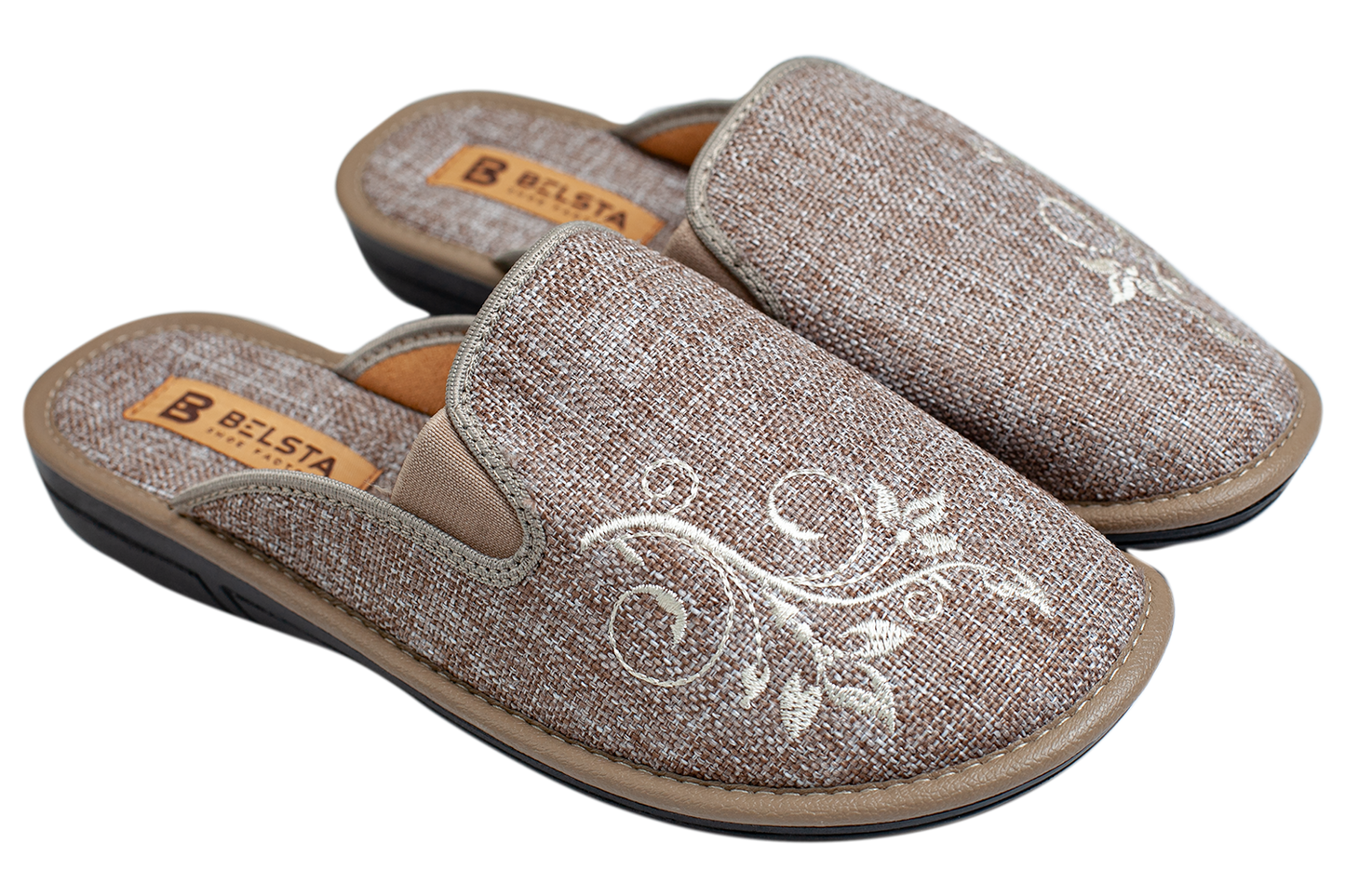 Дамски затворени пантофи BELSTA от перфорирана еко кожа/Women's Closed Slippers BELSTA from Perforated Eco-Leather