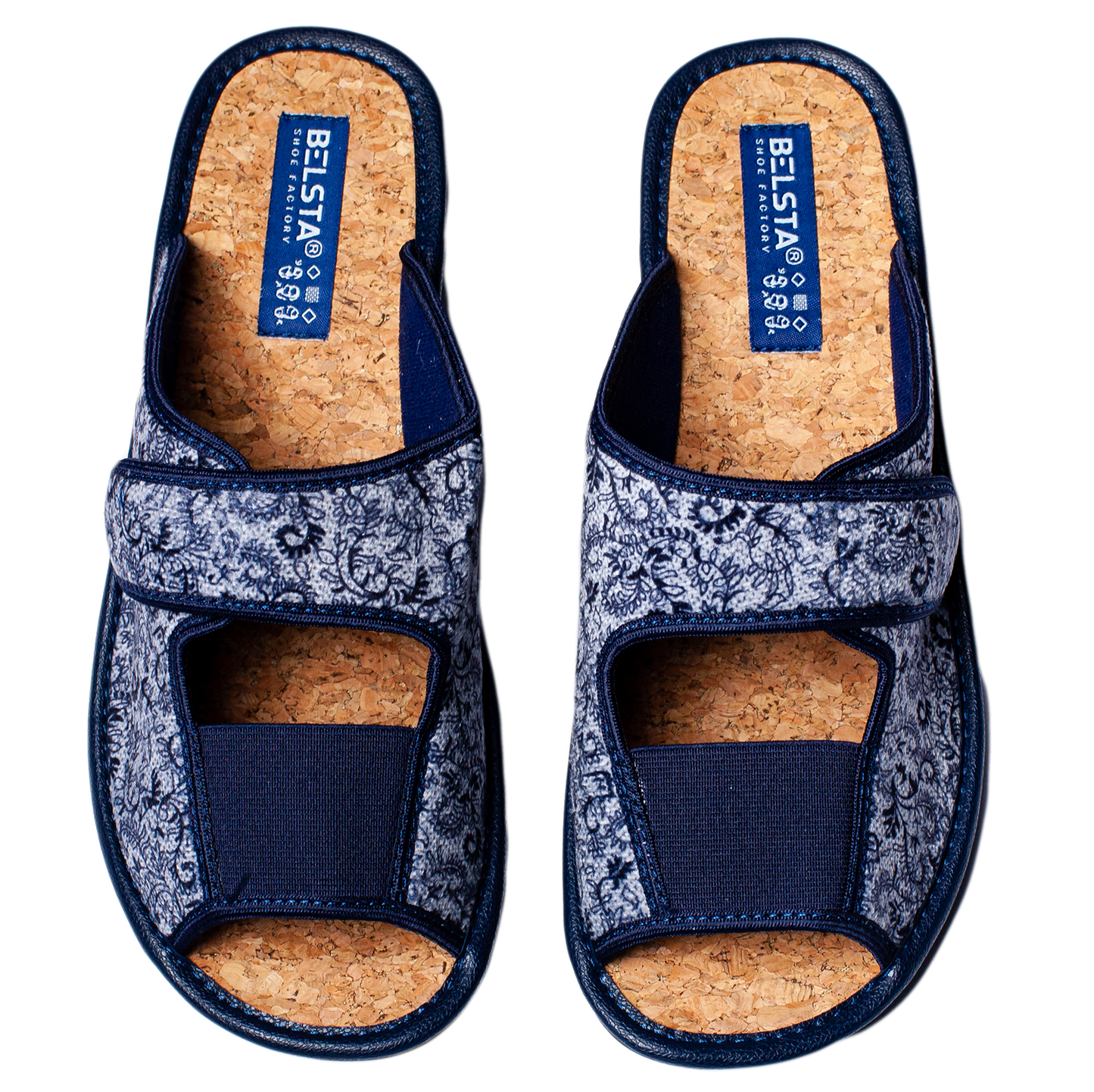 Дамски отворени пантофи BELSTA от деним с велкро/Women’s Open-Toe BELSTA Denim Slippers with Velcro