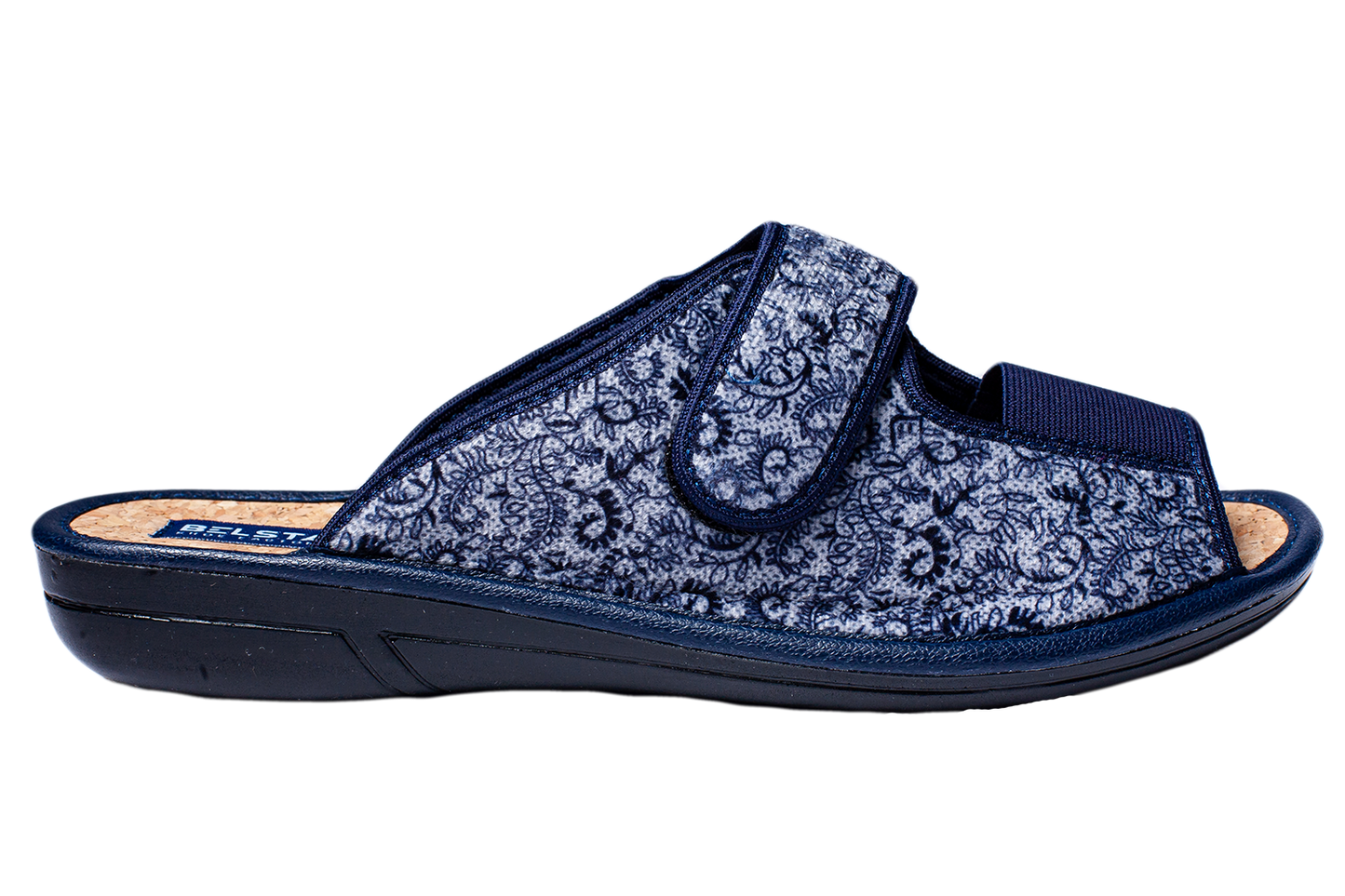 Дамски отворени пантофи BELSTA от деним с велкро/Women’s Open-Toe BELSTA Denim Slippers with Velcro