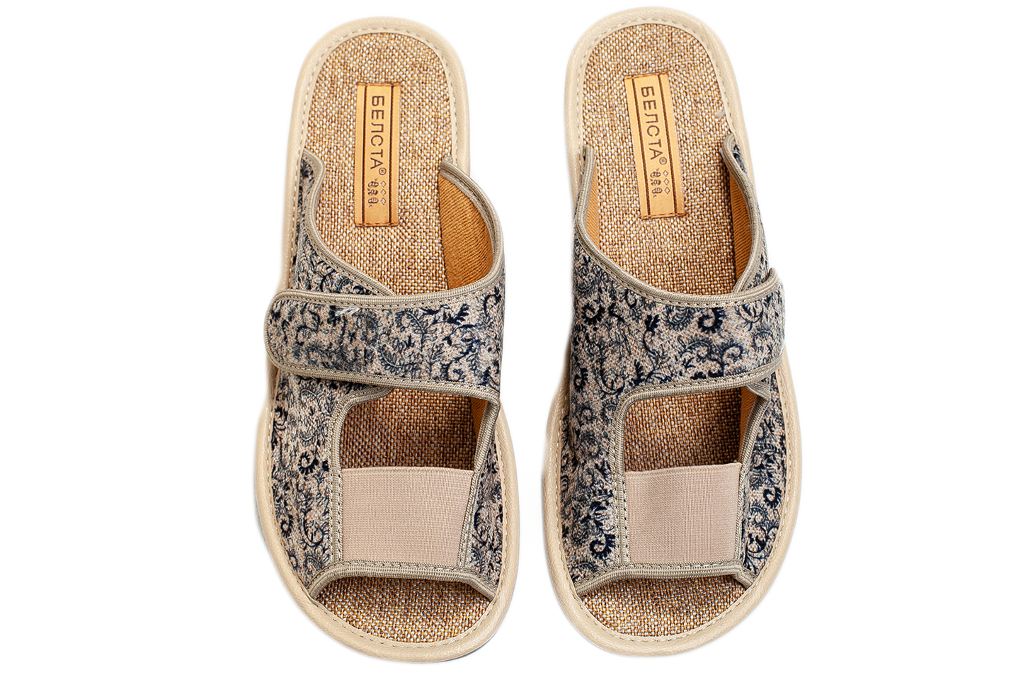 Дамски отворени пантофи BELSTA от деним с велкро/Women’s Open-Toe BELSTA Denim Slippers with Velcro